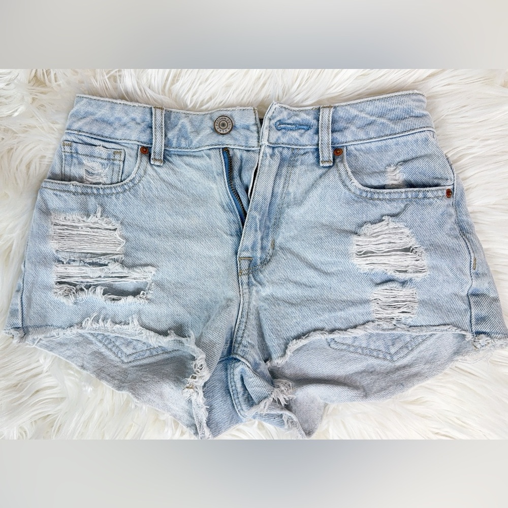 ‼️SALE‼️ PACSUN Women's High Rise Festival Light Denim Ripped Shorts, Size 22